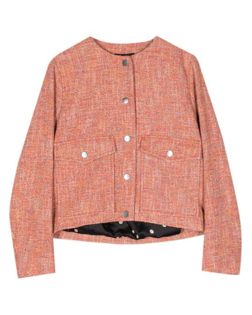 Paul Smith Pink Round-collar Tweed Jacket