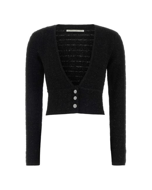 Alessandra Rich Black Buttoned Cardigan