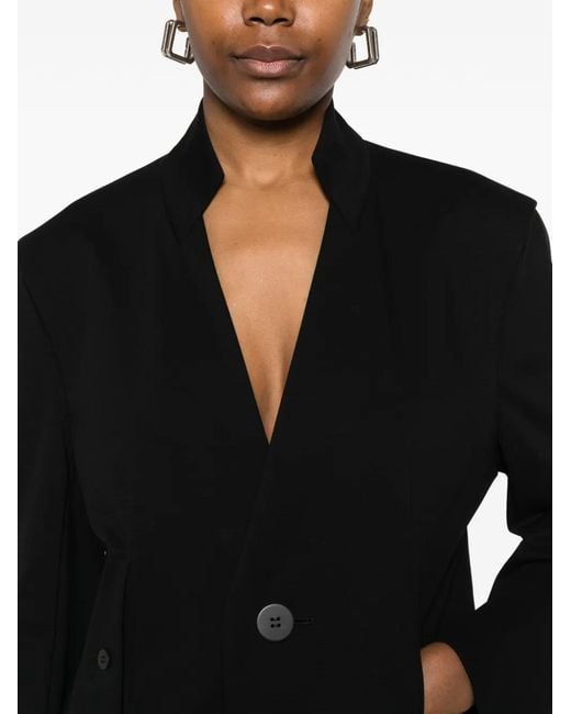 Issey Miyake Black Button-Up Fitted Jacket