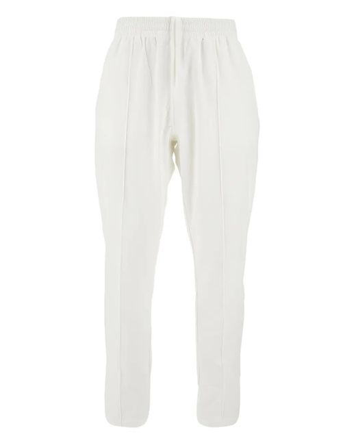 EA7 White Elasticated-Waist Track Pants for men