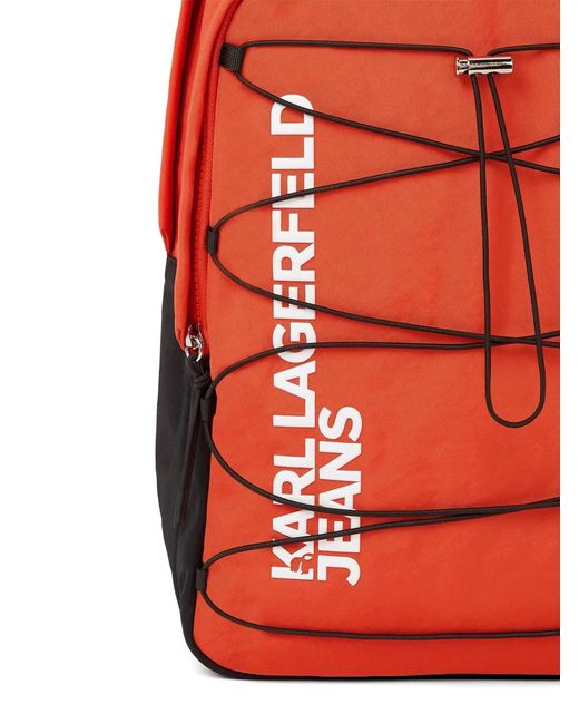 Karl Lagerfeld Red String Utility Backpack for men