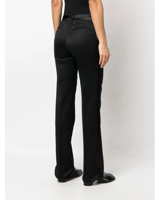 Maison Margiela Black Four-Stitch Tailored Tuxedo Trousers