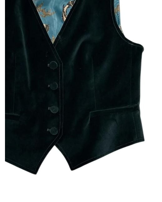 ..,merci Black Buttonned Waistcoat