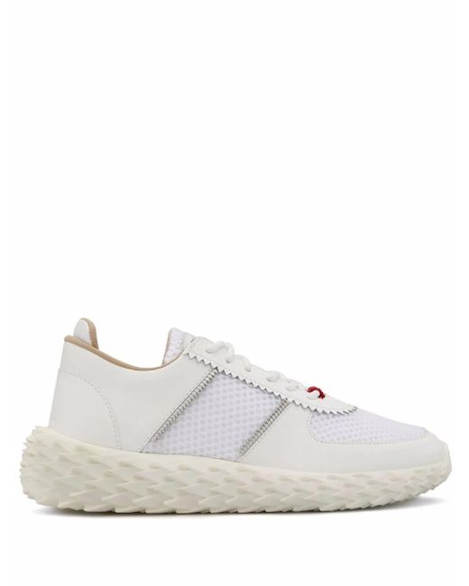 Giuseppe Zanotti White Urchin Calf Leather Sneakers for men