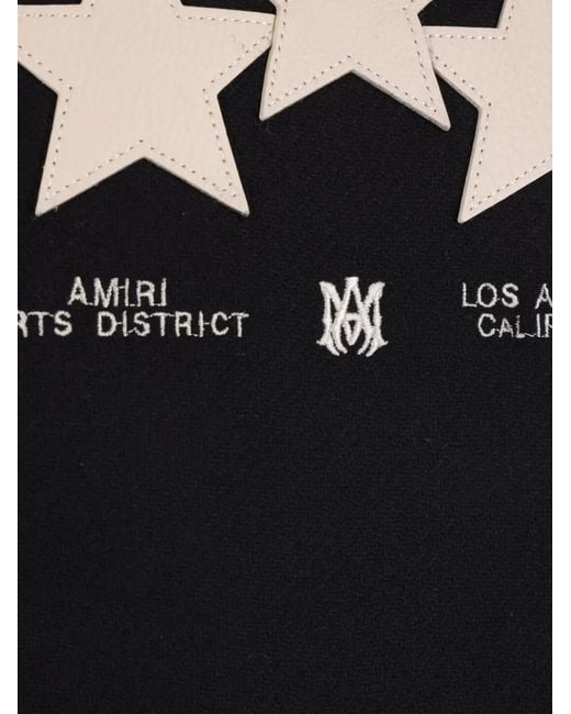 Amiri Blue Logo-Embroidered Bomber Jacket for men