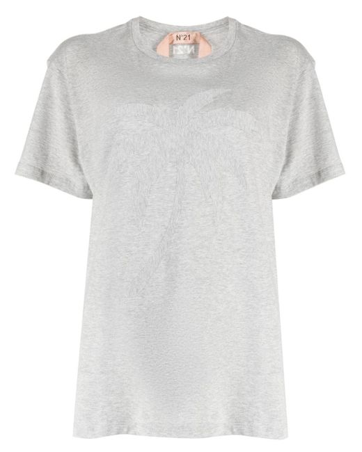 T-shirt en coton à col rond N°21 en coloris White