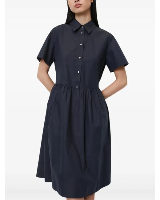 Marc O' Polo Blue Button-Down Midi Dress