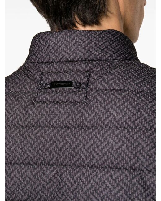 Chaleco acolchado con tejido texturizado Emporio Armani de hombre de color Black