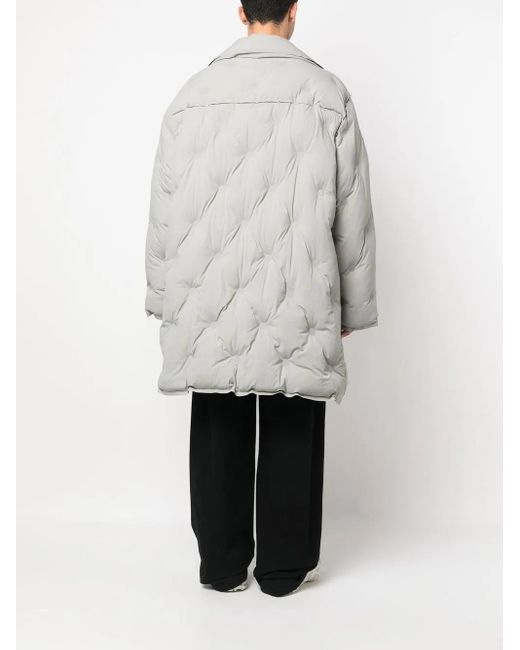 Maison Margiela Gray Peak Lapel Padded Coat for men