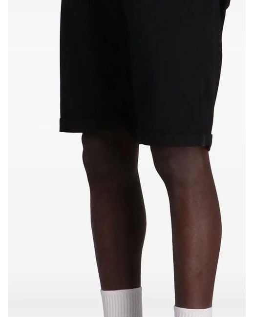 Karl Lagerfeld Black Cotton Chino Shorts for men