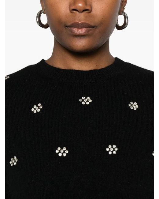 Twinset Black Crystal-Embellished Sweater