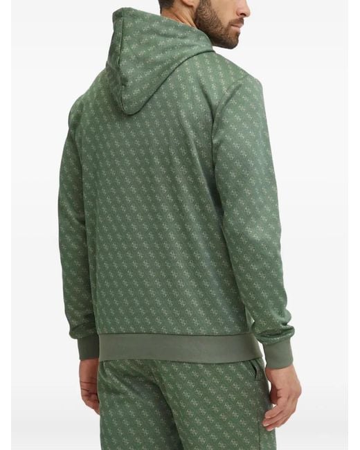 Guess Green Logo Stripe Hoodie for men