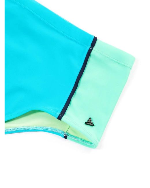 Amir Slama Blue Panelled Piped-Trim Swim Shorts for men