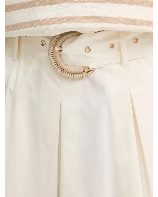 GAUDI Natural Belted Pleated Skirt