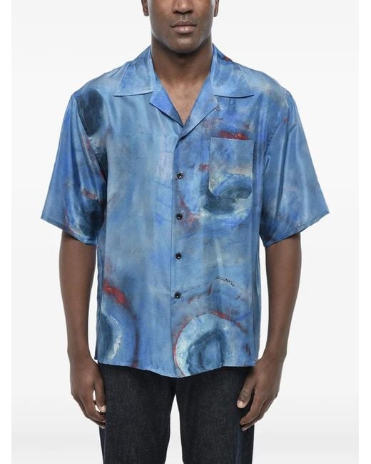 Camisa Bowling Estampada Marni de hombre de color Blue