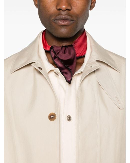 Maison Kitsuné Natural Neutral Single-breasted Cotton Coat for men