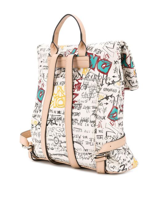 DKNY Tilly Graffiti Print Backpack in White Lyst