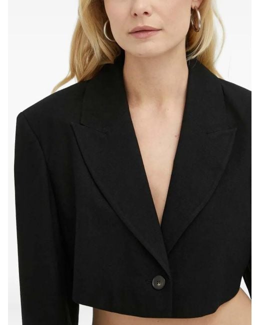 Herskind Black Single-breasted Cropped Blazer