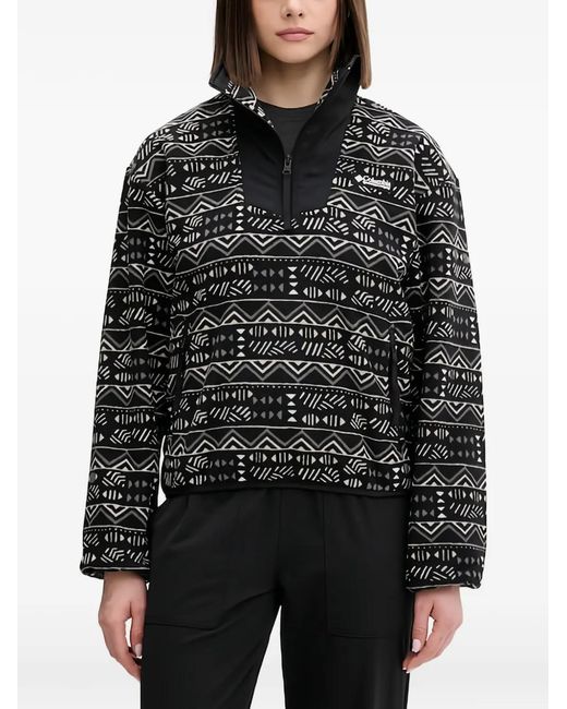 Top Estampado Con Cremallera Columbia de color Black
