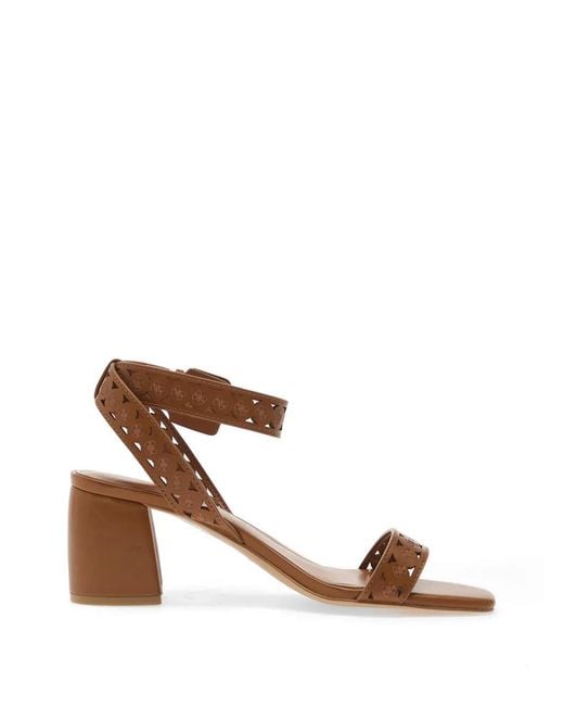Guess Brown Gastine Logo-Debossed Sandals
