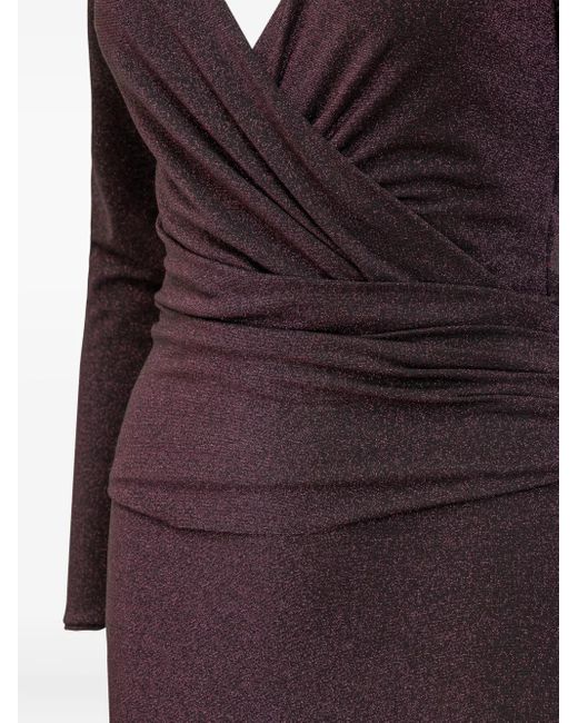 Vestido largo con detalle cruzado La Petite Robe Di Chiara Boni de color Purple