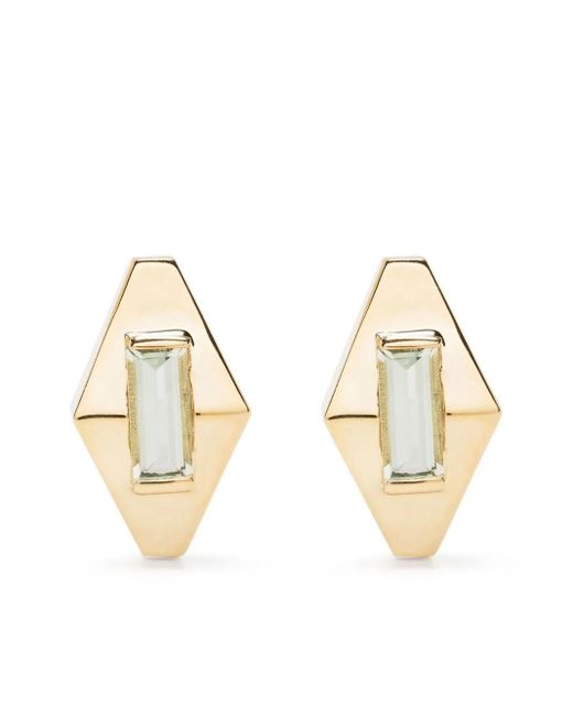 Aliita Metallic 9Kt Deco Rombo Gelbgoldohrringe