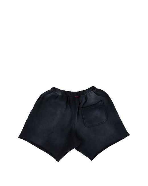 MOOJI MOOJI Blue Raw-Edge Drawstring Shorts for men