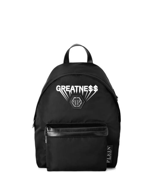 メンズ Philipp Plein プリント バックパック Black