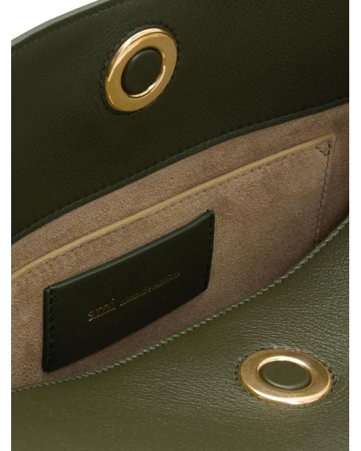 AMI Green Cow Leather Carrousel Medium Bag