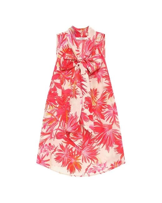 Maliparmi Red Botanical Jungle Floral-Print Top