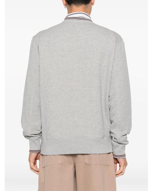 Autry Gray Relaxed Fit Sweatshirt With Textured Logo for men
