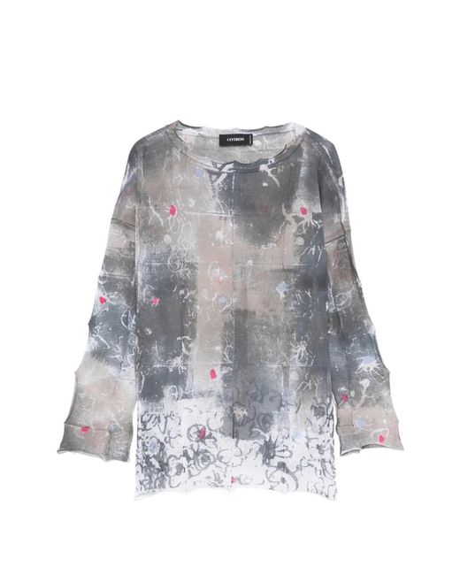Cividini White Ernesta Patterned Sweater
