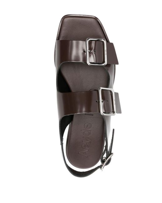 Aeyde Black Tekla Buckled Leather Sandals