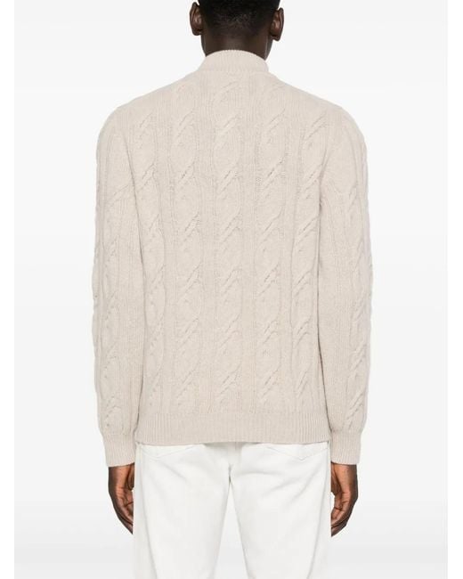 Fedeli Grob Gestrickter Pullover in White für Herren