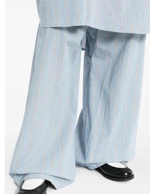 Marina Yee Blue Striped Drawstring Trousers