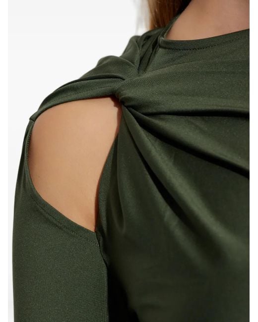Abito Midi Asimmetrico di Victoria Beckham in Green
