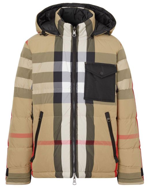 Burberry Brown Reversible Exaggerated Check Padded Jacket for men