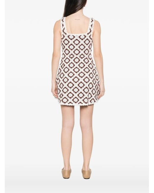 Maje White Pattern Mini Dress