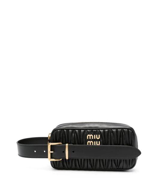 Miu Miu Black Matelassé Nappa Clutch Bag