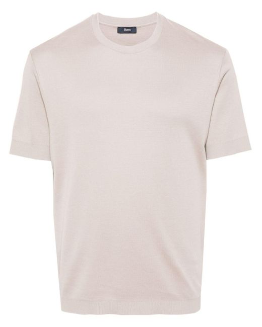 Herno White Logo-plaque Cotton T-shirt for men