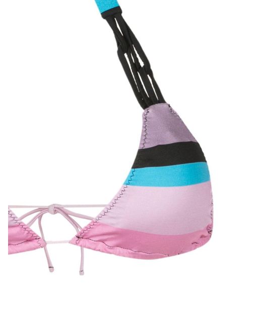 Clube Bossa Purple Pohl Striped Bikini Top