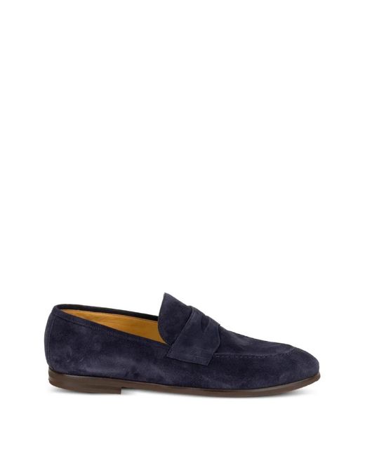 Neil Barrett Blue Suede Penny Loafers for men