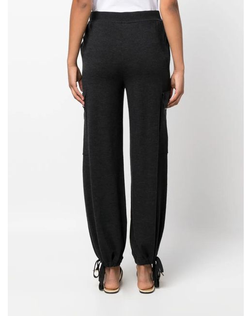P.A.R.O.S.H. Black Drawstring-Waistband Cargo Trousers