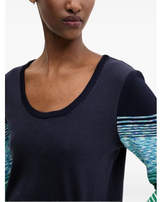 Desigual Blue Striped Long-Sleeve Top