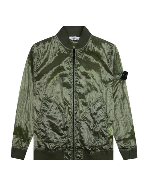 Stone Island Green Compass-Badge Bomber Jacket for men