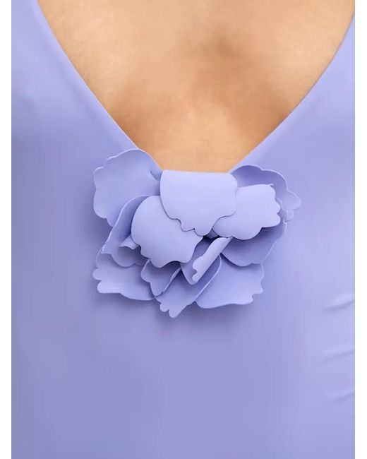 Benetton Blue Floral-Applique Swimsuit