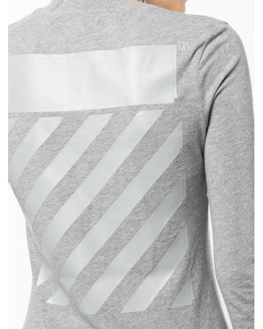 Off-White c/o Virgil Abloh T-Shirt Met Lange Mouwen in het Gray