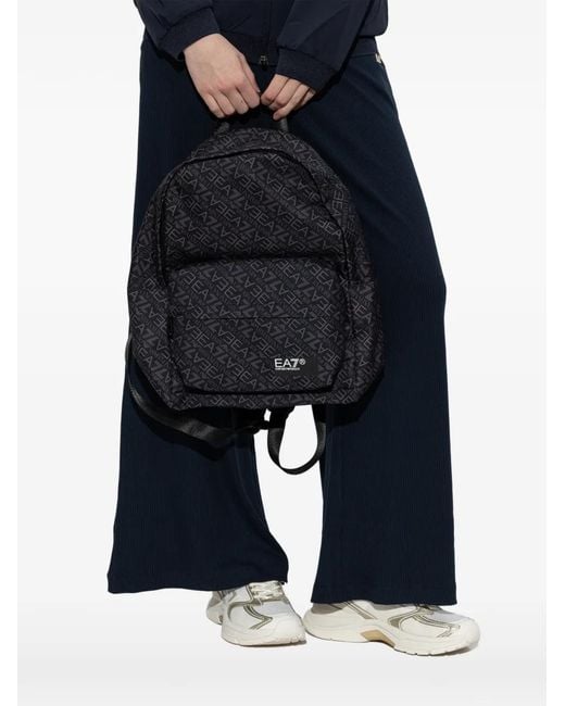 EA7 Black Sac À Dos À Logo Imprimé