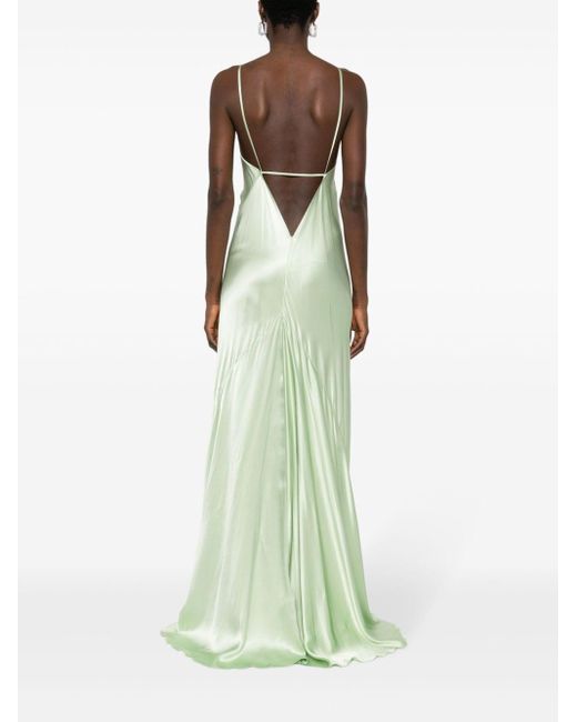 Victoria Beckham Green Cami Maxi Slip Dress