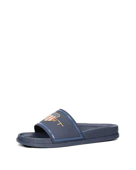 Gant Blue Logo-Shield Slides for men